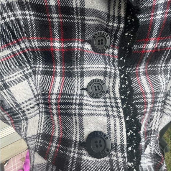 MOSCHINO JEANS Blazer Jacket Knit Black & White Women’s Size Small Made in Italy - Picture 2 of 16